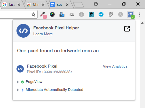 Facebook pixel helper Facebook pixel helper