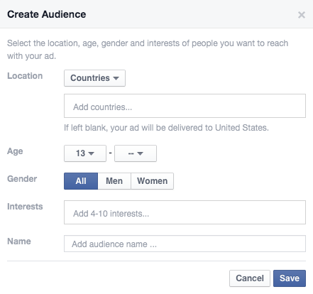 Create new Audience Create new Audience