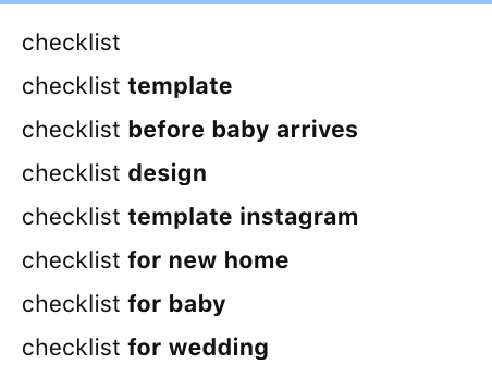 checklist checklist