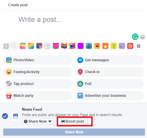 Boost while creating a post Boost while creating a post