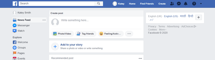 Facebook Home Page Facebook Home Page