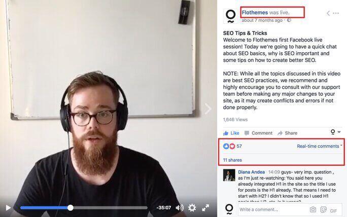 SEO tips through facebook live videos