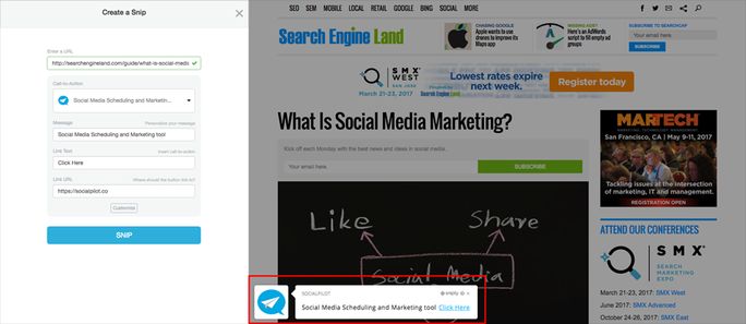 Shorten the URL and add call to Action Shorten the URL and add call to Action