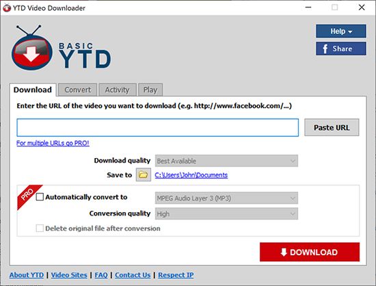 Using YTD Downloader