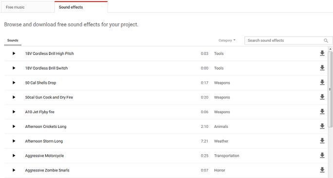 How to use the New Audio Library in studio for copyright free music and sound effects