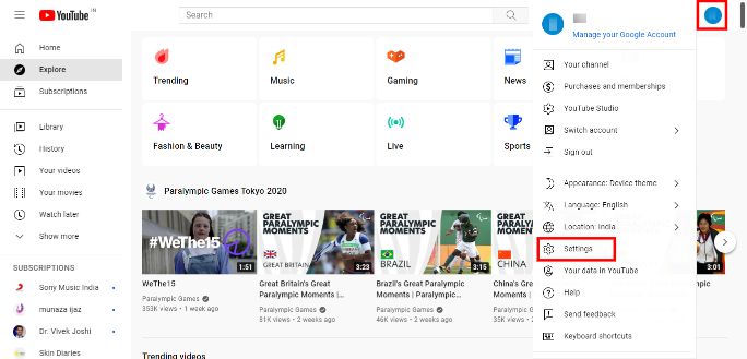 YouTube-account-setting