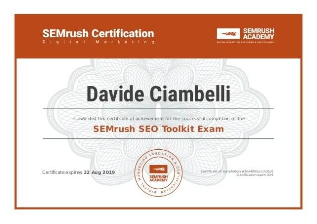 SEMrush Certification