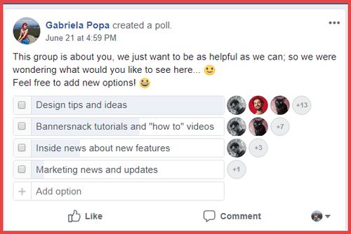 can i do a poll on my facebook business page
