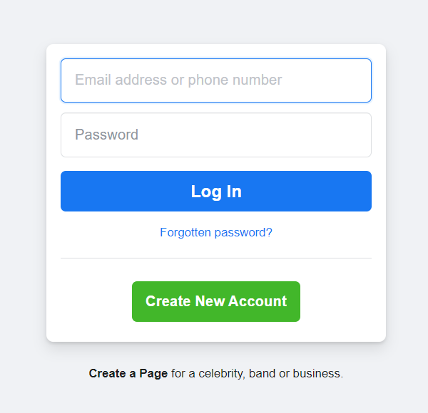 Change the username and password (password) at facebook.com?
