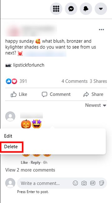 how to see a delete comment on facebook