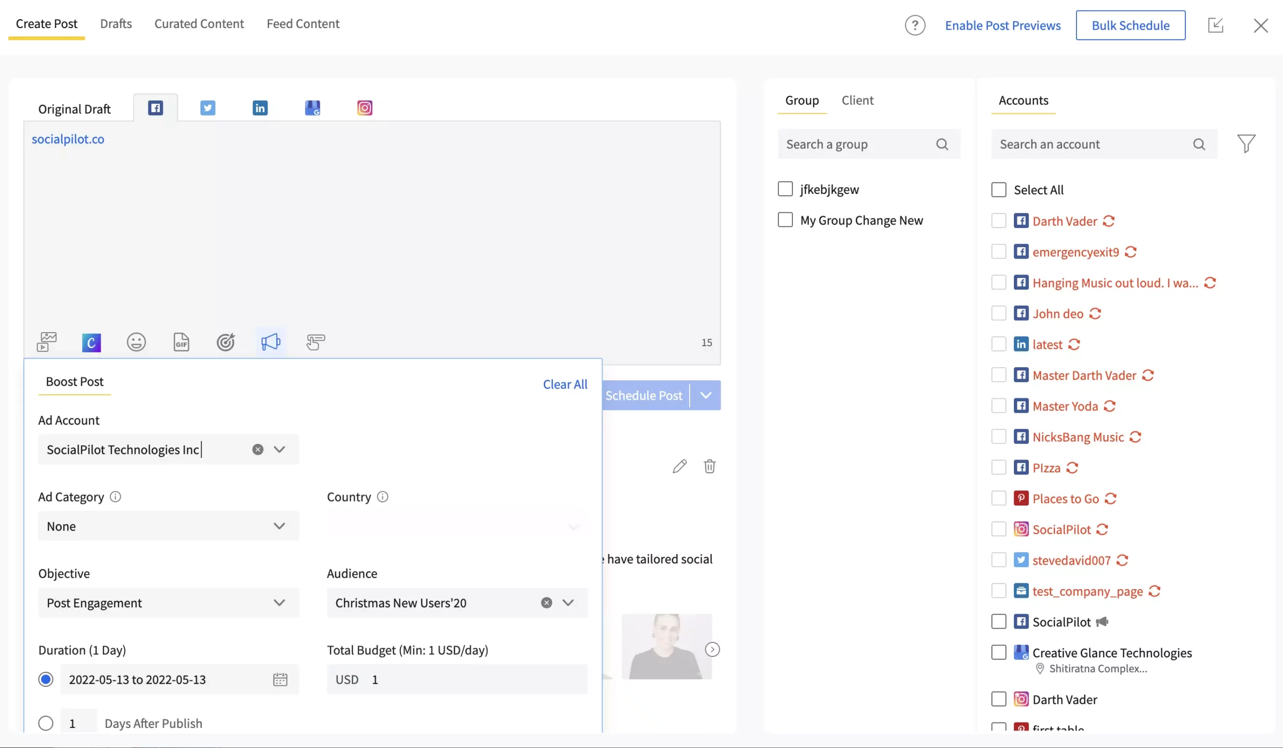 Create a boost post