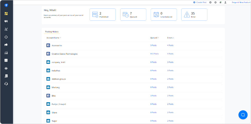 Socialpilot Dashboard