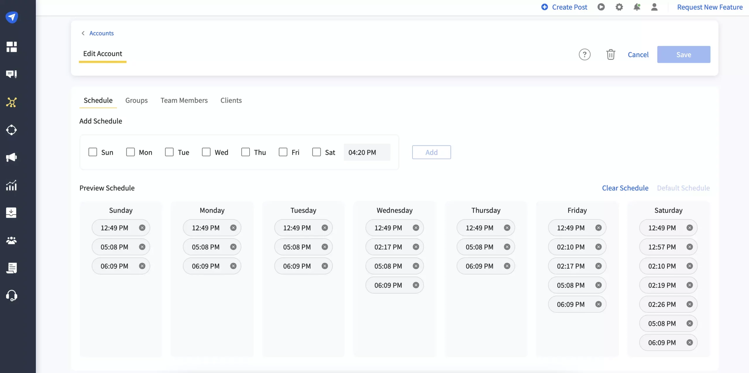 Set the Pinterest board Schedule Set the Pinterest board Schedule