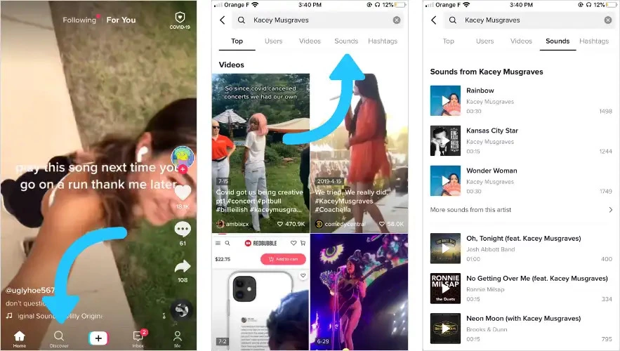 TikTok 的发现页面 TikTok 的发现页面