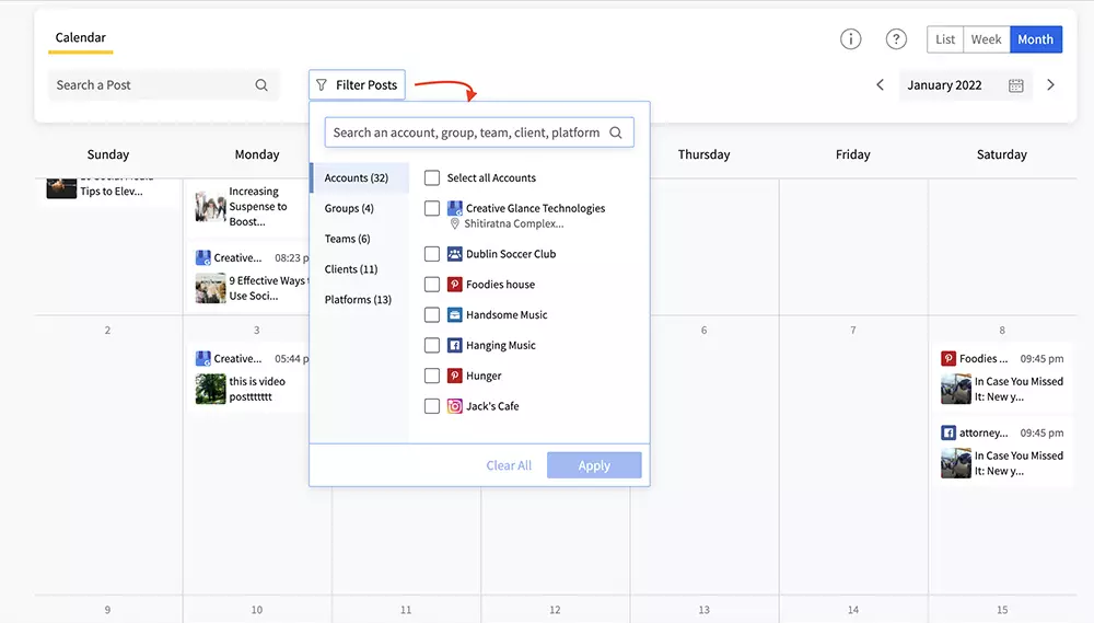 SocialPilot editorial calendar