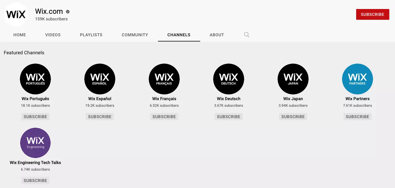 Wix en YouTube