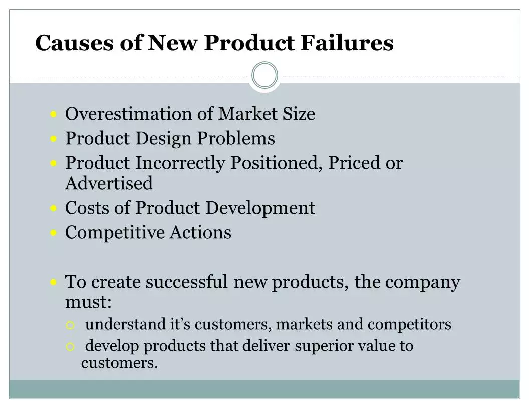 causes of new product failures causes of new product failures