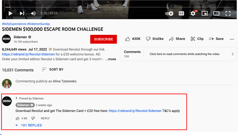 Pinned comments Pinned comments