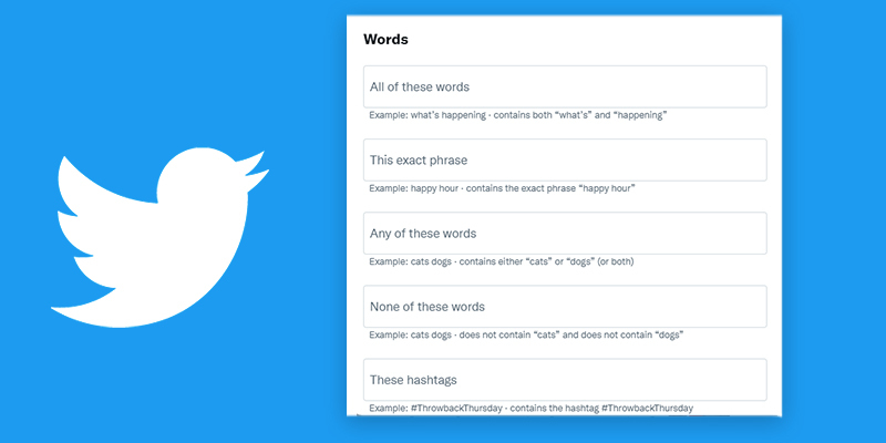 Search on twitter with words