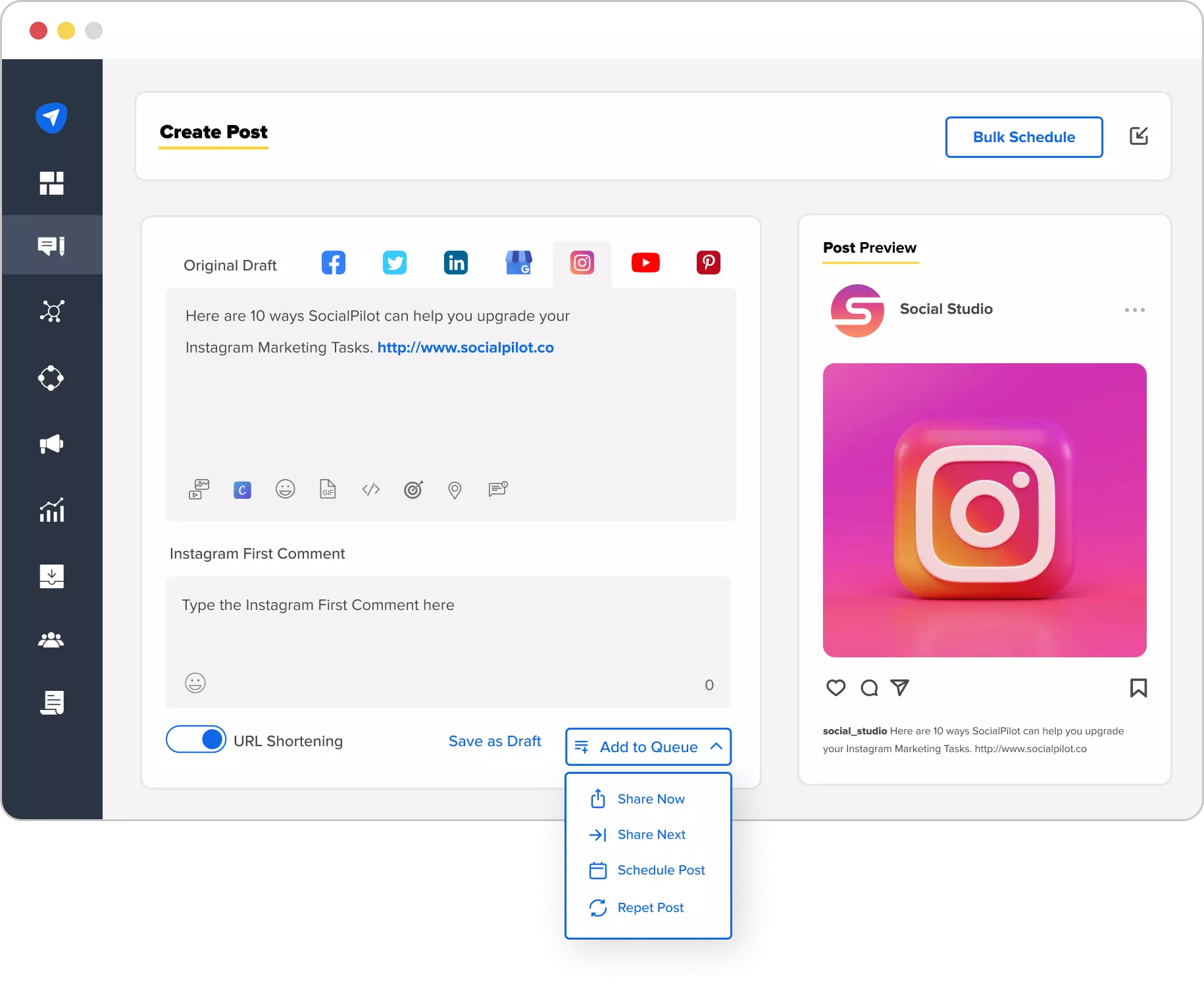 SocialPilot will post automatically SocialPilot will post automatically