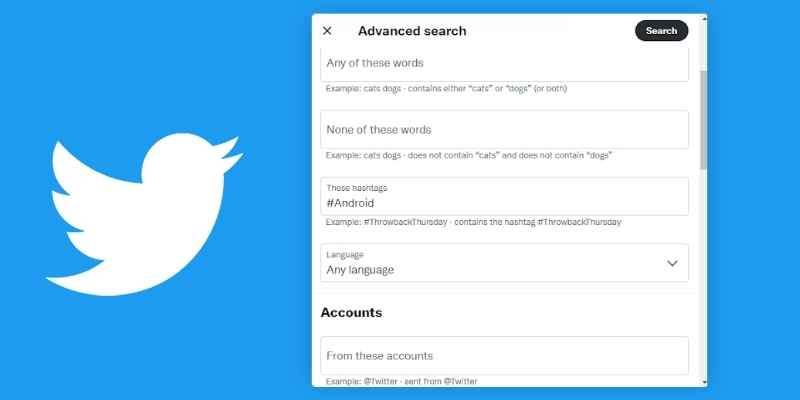 Twitter Advanced Search by hastag