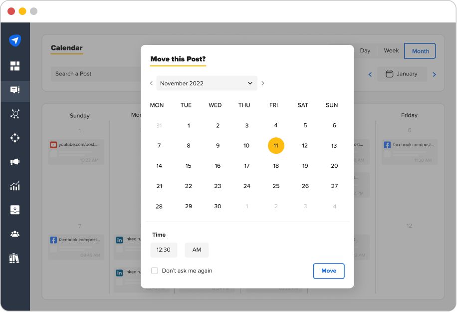 Social Media Scheduling Calendar