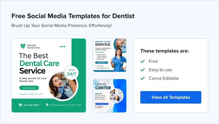 social media temaplates for dentist