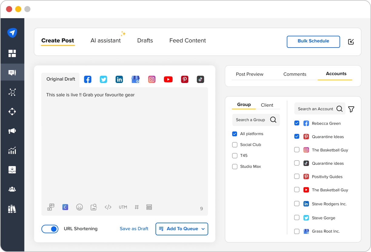 SocialPilot’s scheduler