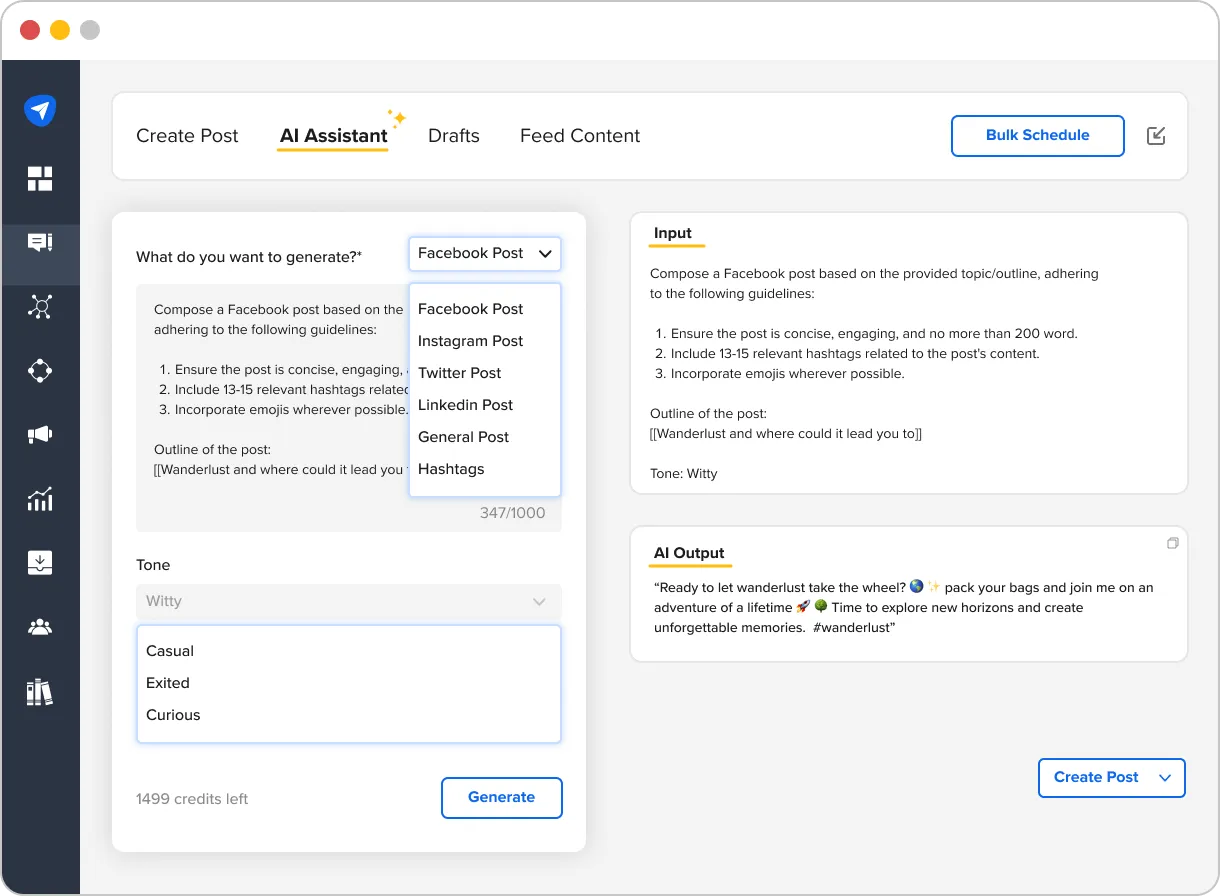 SocialPilot’s AI Assistant SocialPilot’s AI Assistant
