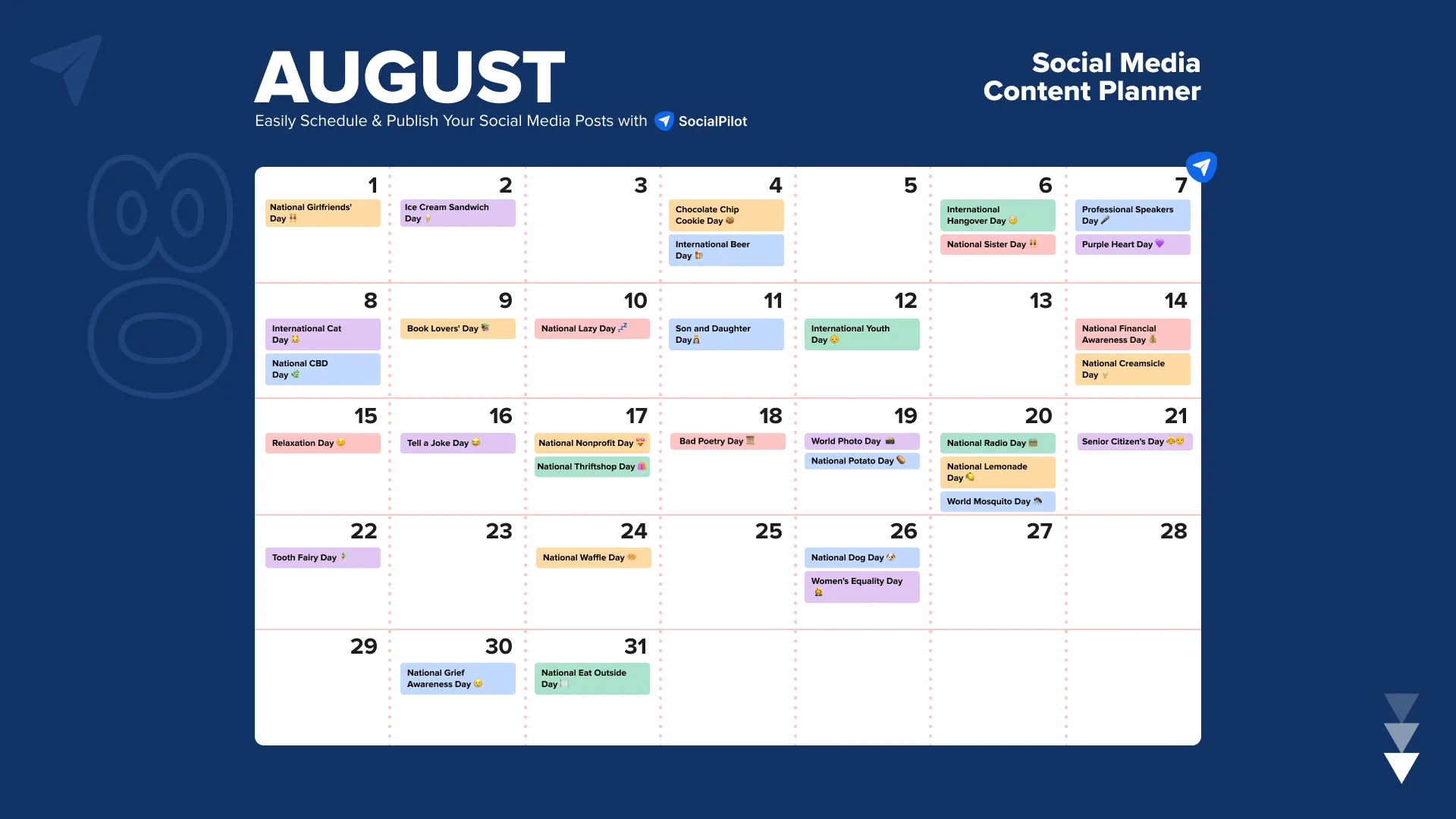 August Social Media Holidays August Social Media Holidays