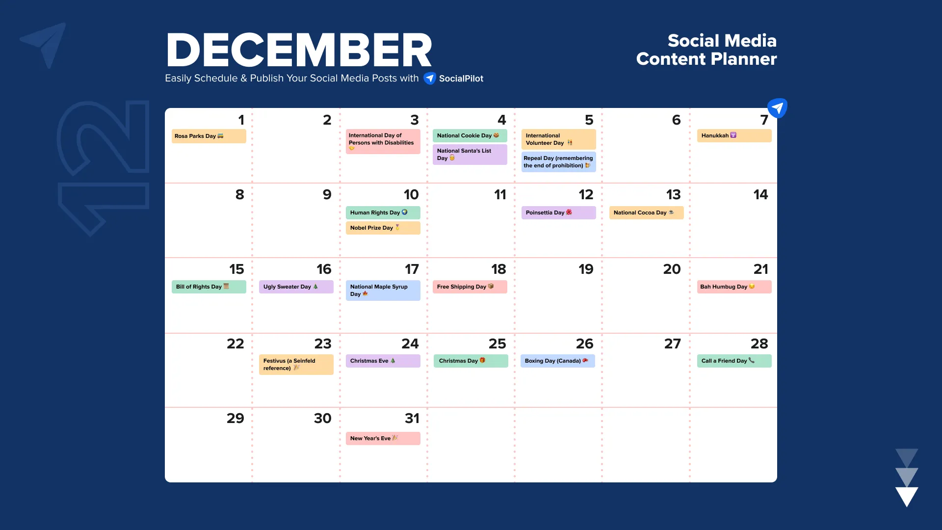 December Social Media Holidays December Social Media Holidays