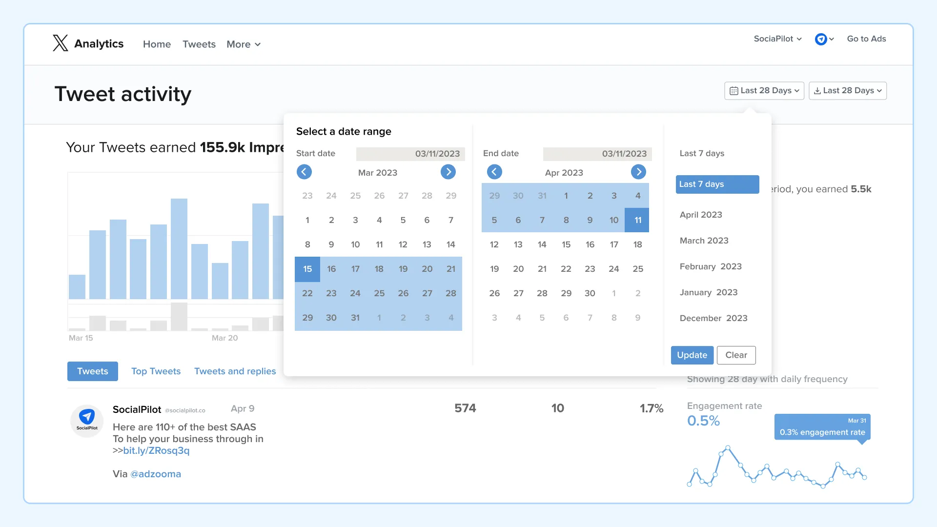 When is the Best Time to Post on Twitter in 2024? 2 Tweet-analytics-calendar