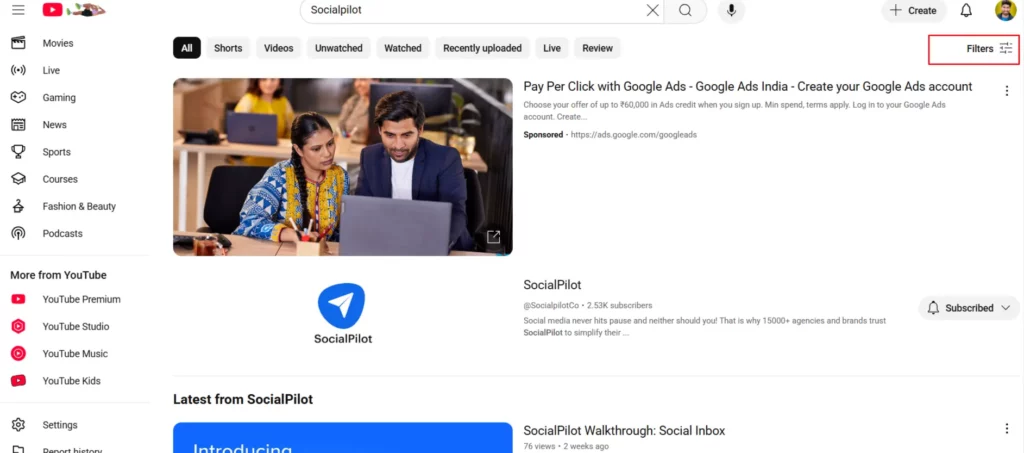 YouTube-Filters