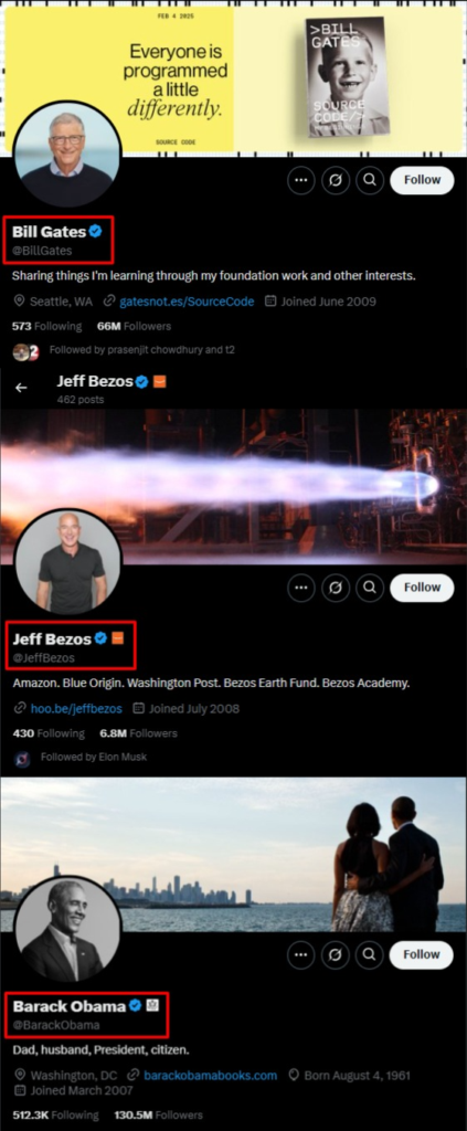 Blue tick accounts