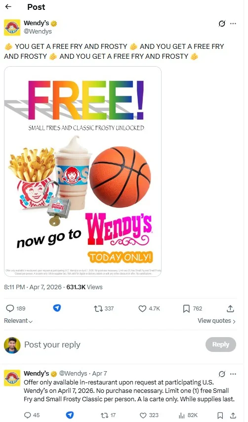 A native X post that keeps engagement on the platform