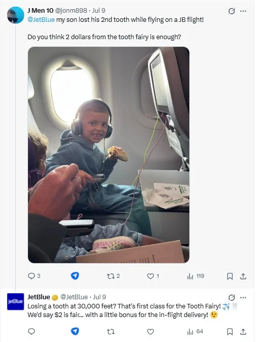 A smart reply on a large account's post borrowing its audience