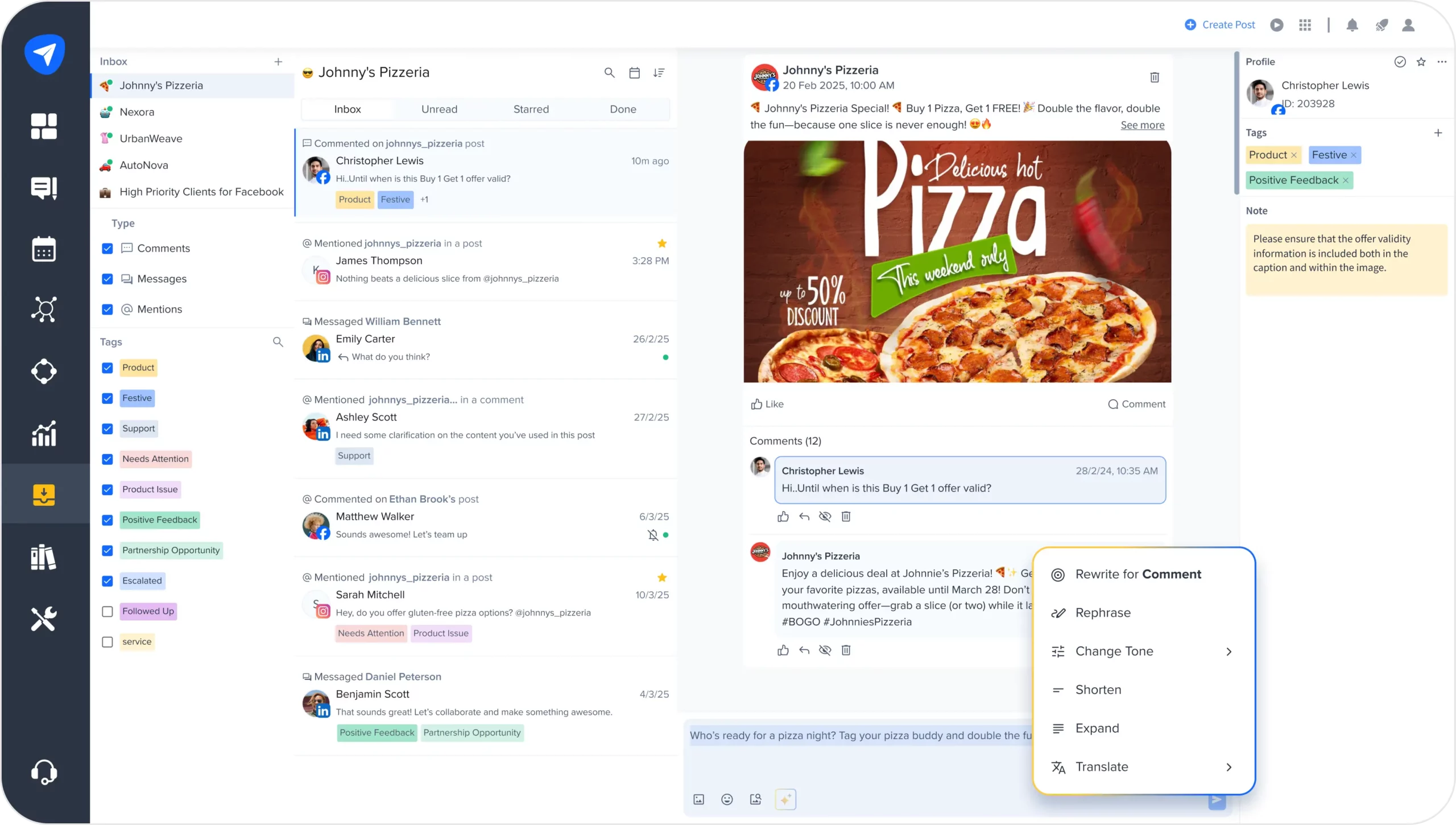 SocialPilot’s Social Inbox