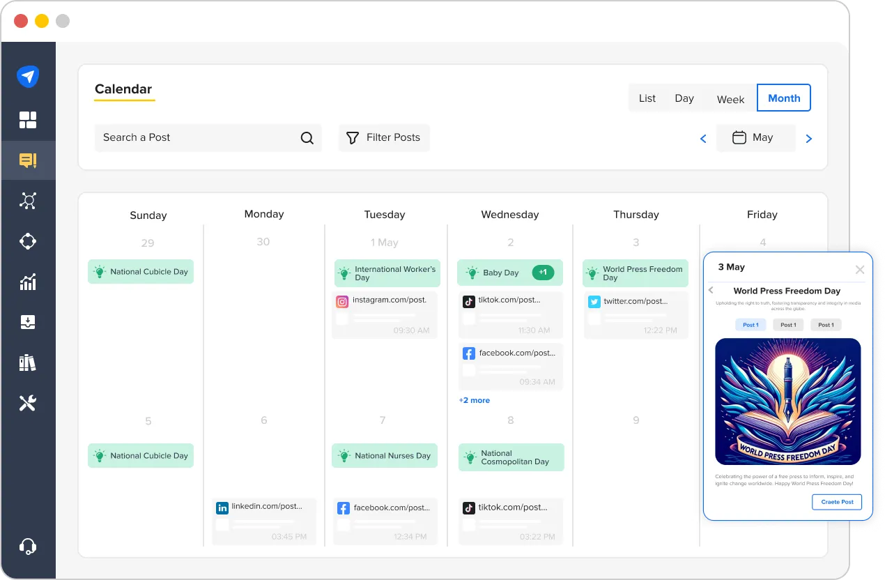 Content Calendar in SocialPilot
