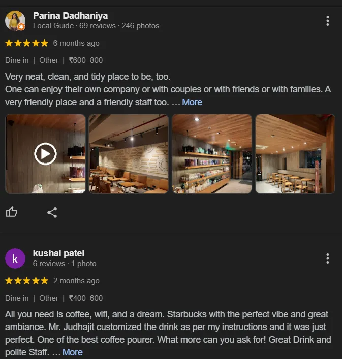 Customer review in Google Business Profile Customer review in Google Business Profile