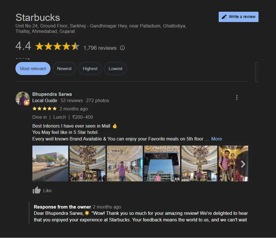Google Business Profile page Google Business Profile page
