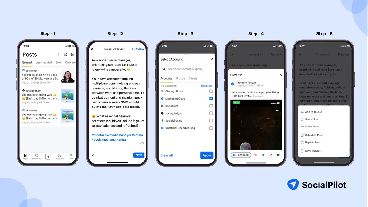 Facebook Posts Using Mobile