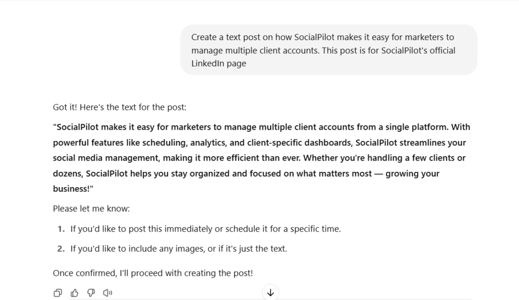 Create LinkedIn post with AI scheduler