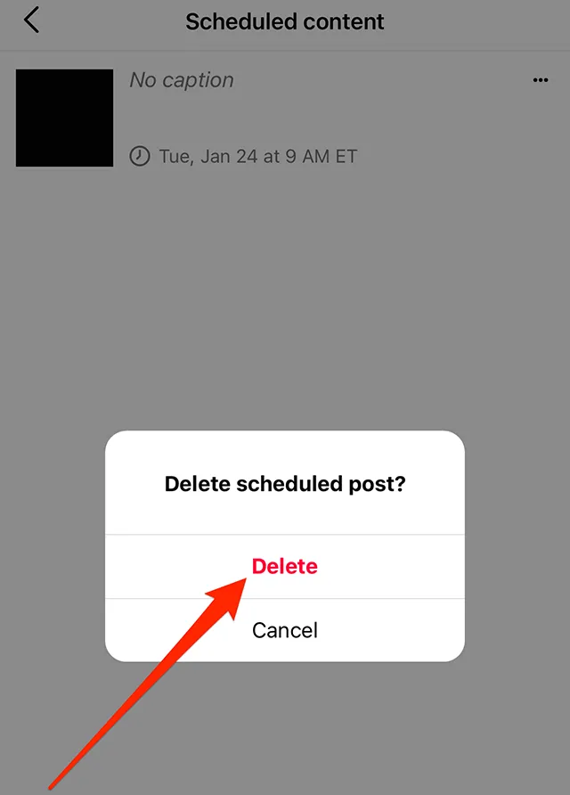Confirm by tapping Delete again