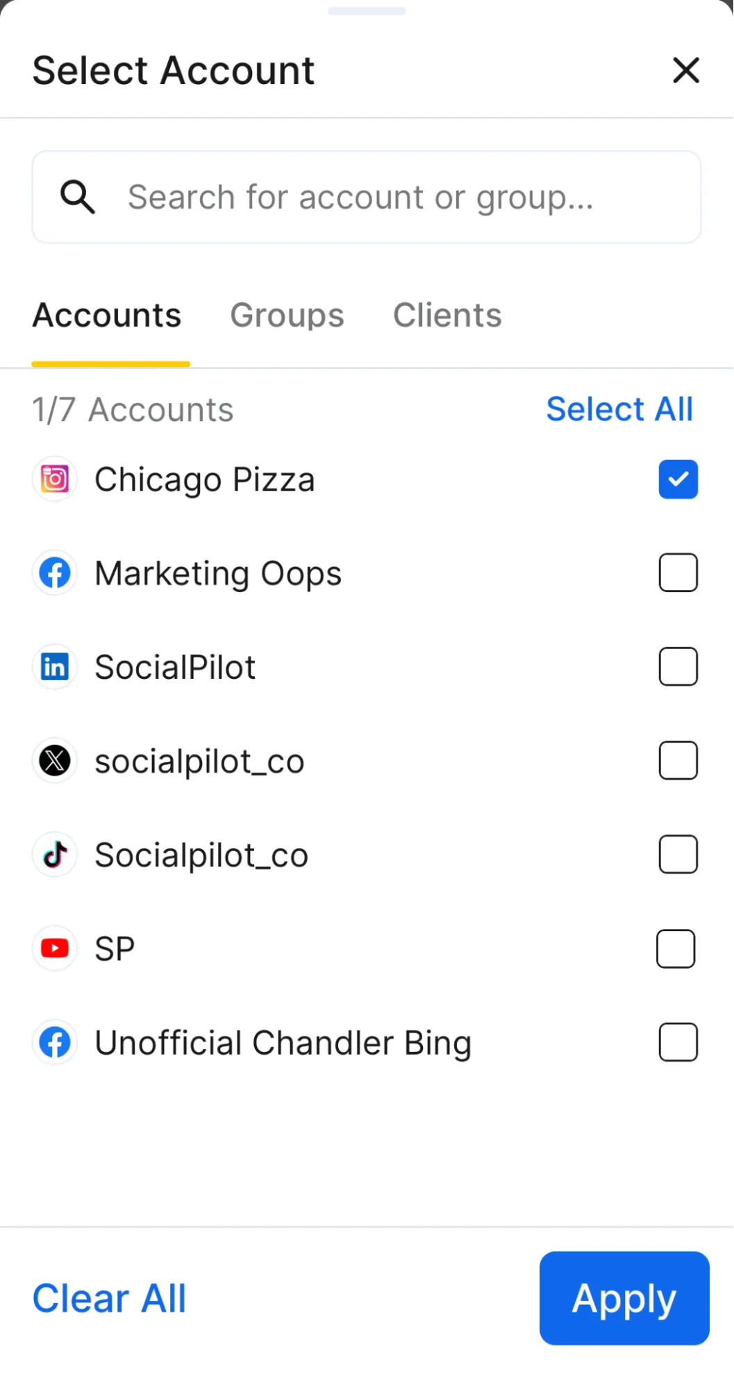 Create the Post and Select Your Instagram Account