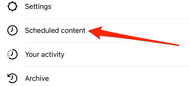 Select Scheduled Content from the menu