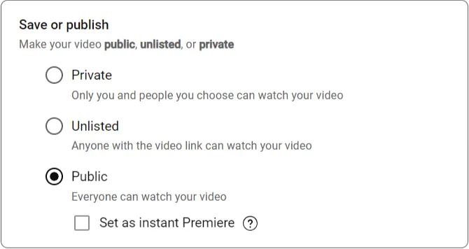 Set Visibility and Schedule the Short
