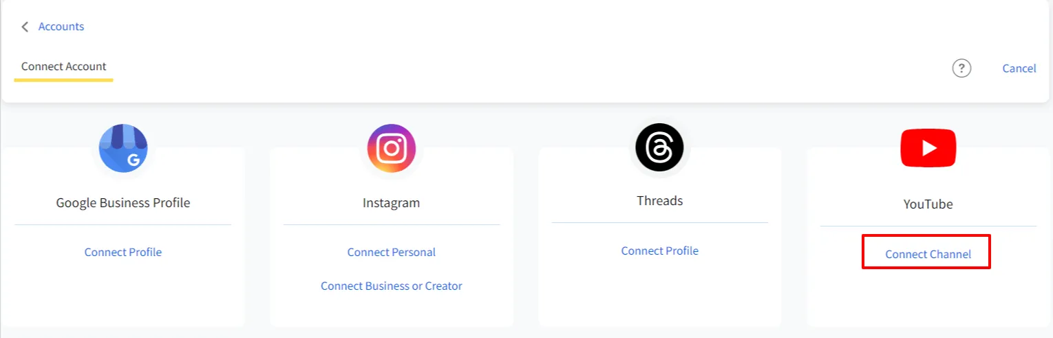 connect your channel