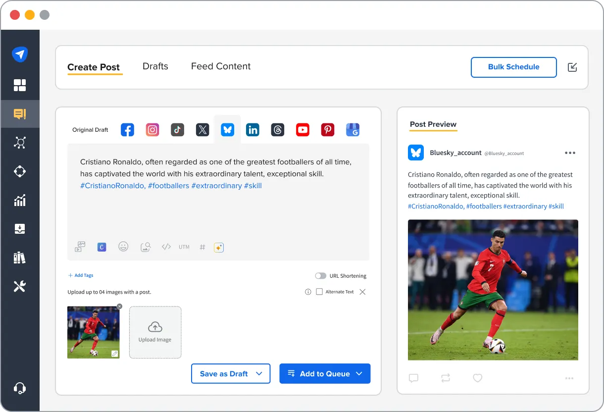 Bluesky in SocialPilot Screen