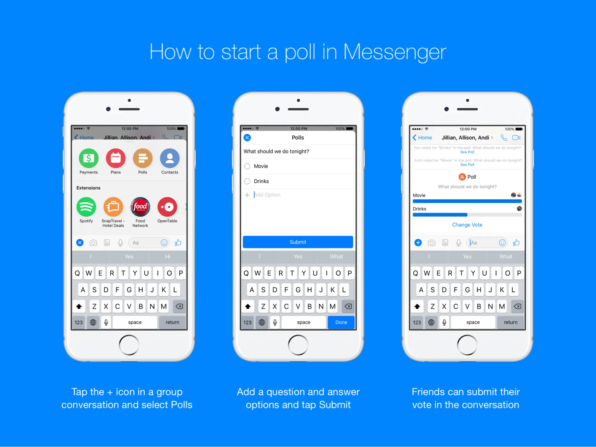 Facebook poll on messenger