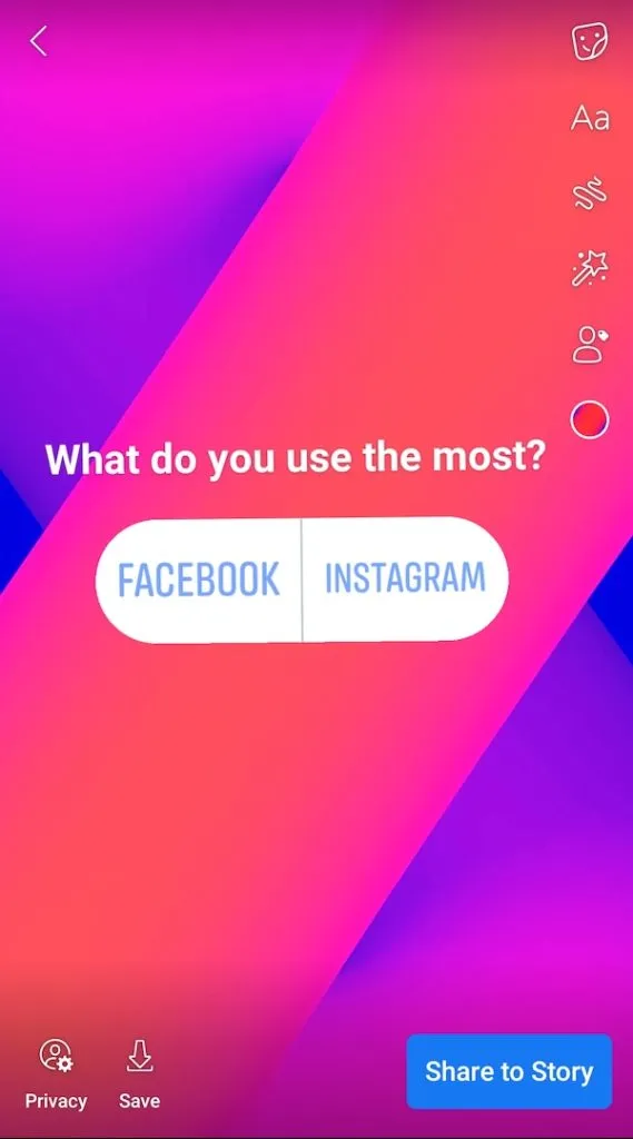 Facebook poll on story